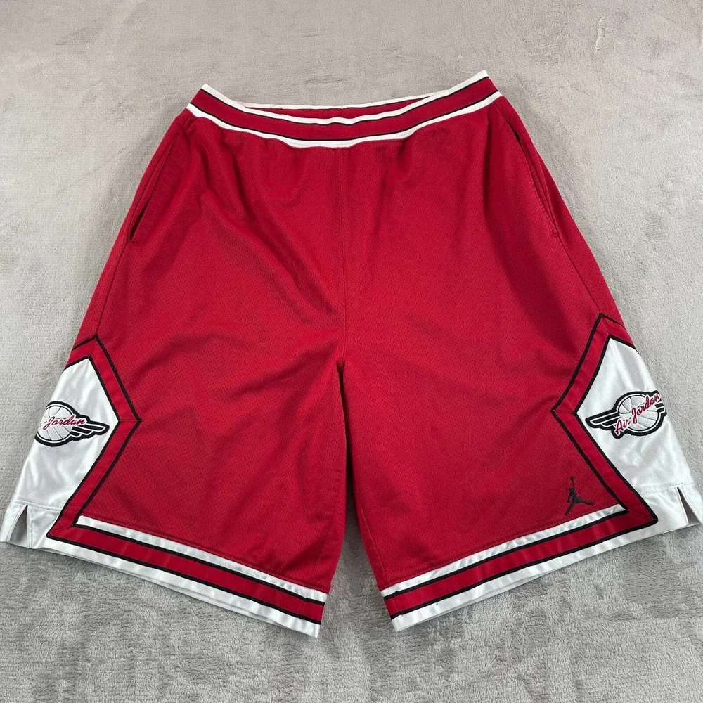 Vintage Nike Air Jordan Basketball Shorts Men 2XL Diamond Wings‎ JumpMan Heavy